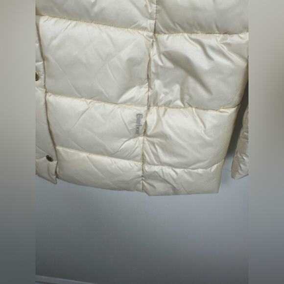 NWT Barbour Jacket Coat Fortmartine Quilt Fur Cream Size 14 - Picture 8 of 10
